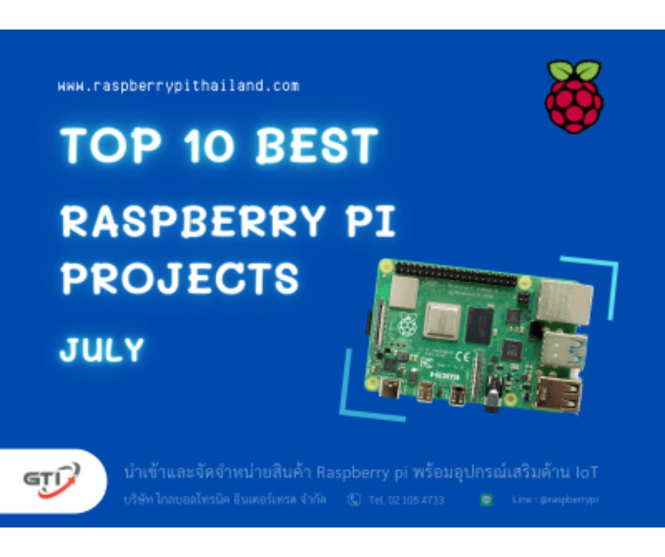 10 อันดับ โครงการ Raspberry pi ประจำเดือน กรกฏาคม 2021 - บริษัท โกลบอลโทรนิค อินเตอร์เทรด จํากัด