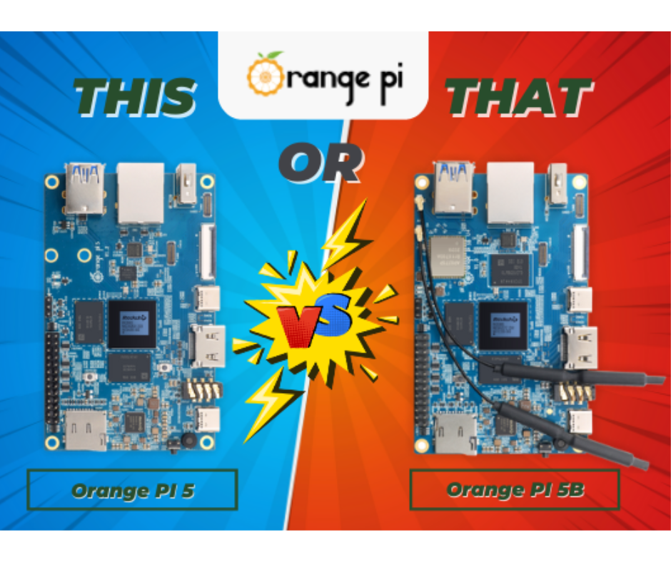 ปกบทความเปรียบเทียบ Orange Pi 5 VS Orange Pi 5B