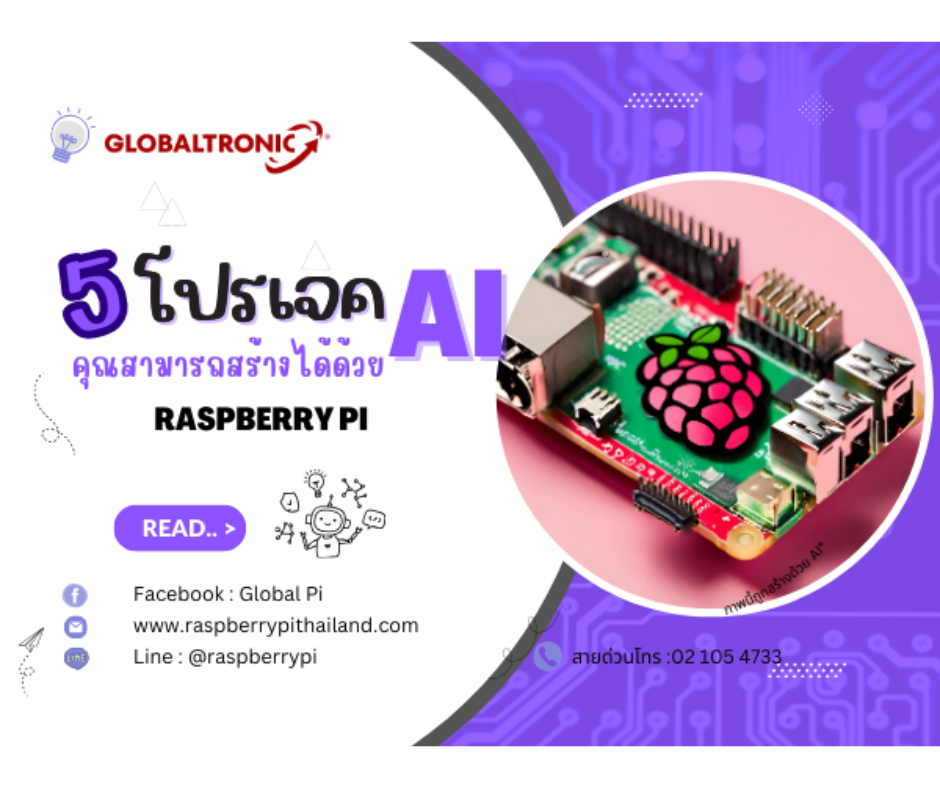 ปกบทความ 5 โปรเจกต์ AI ด้วย Raspberry Pi