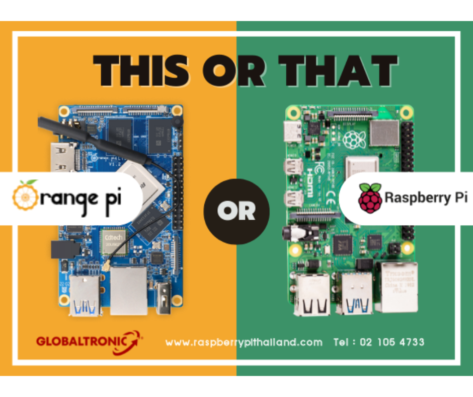 ปกบทความเปรียบเทียบ Raspberry Pi 4B VS Orange Pi 4B