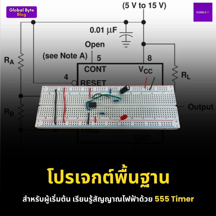 โปรเจกต์พื้นฐานสำหรับผู้เริ่มต้น เรียนรู้สัญญาณไฟฟ้าด้วย 555 Timer
