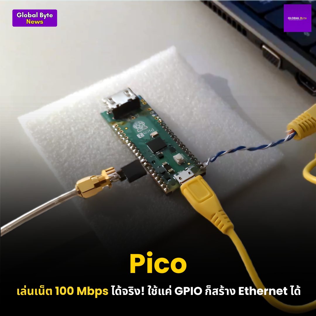 Raspberry Pi Pico เล่นเน็ต 100 Mbps ได้จริง! ใช้แค่ GPIO ก็สร้าง Ethernet ได้