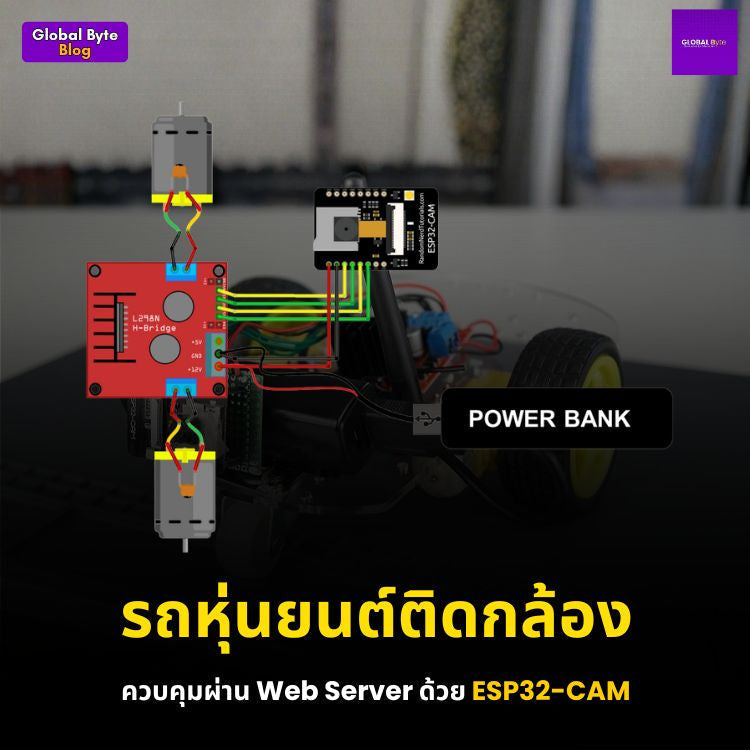 หุ่นยนต์ติดกล้อง ควบคุมผ่าน Web Server ด้วย ESP32-CAM