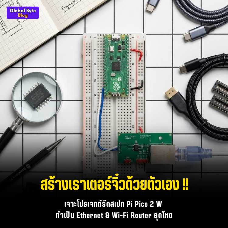โคตรตึง! จับ Raspberry Pi Pico 2W มาจำลองเป็น Wi-Fi Router พอร์ตแลน (Ethernet)