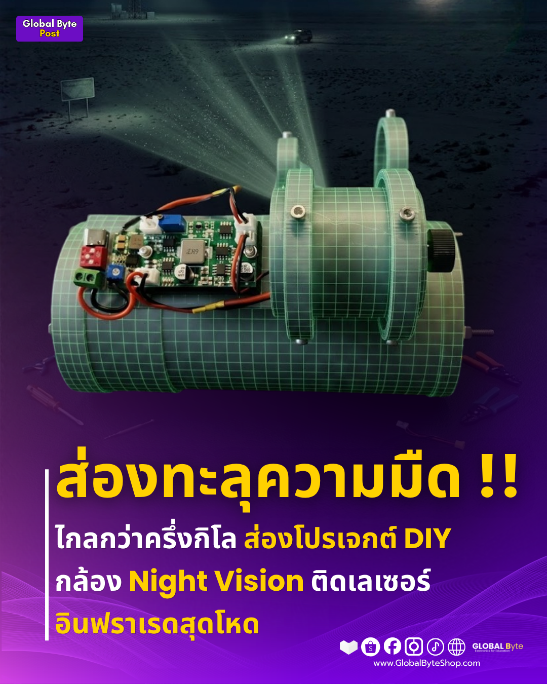 ส่องทะลุความมืด! สร้างกล้อง Night Vision ระยะไกลด้วยเลเซอร์อินฟราเรด (IR Laser)