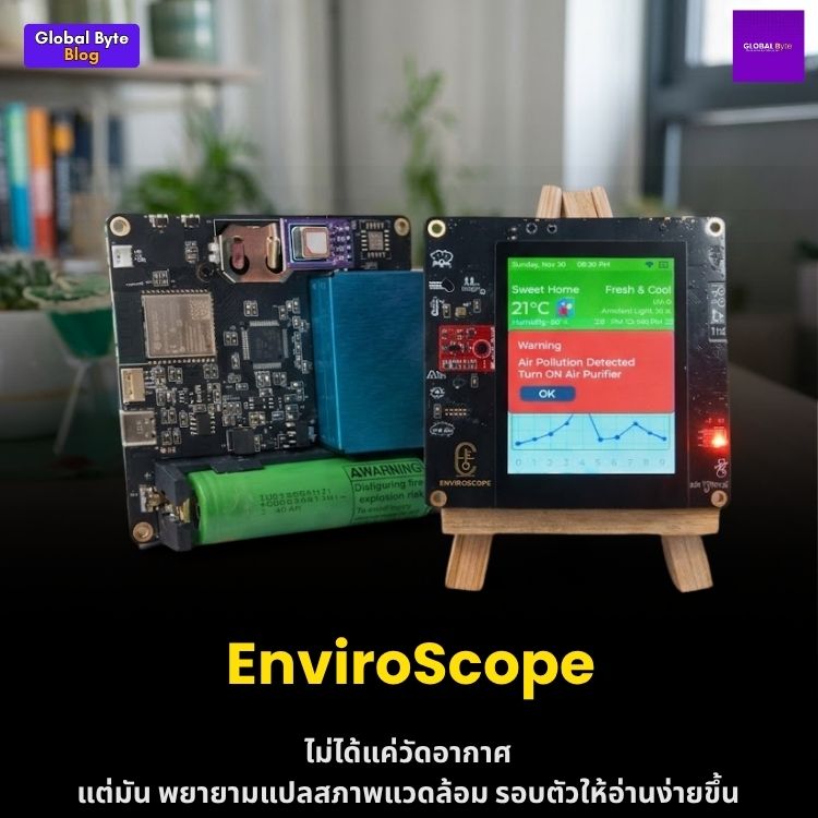สร้าง EnviroScope: เครื่องวัดสภาพแวดล้อมอัจฉริยะด้วย Edge AI ฉบับจับมือทำ!