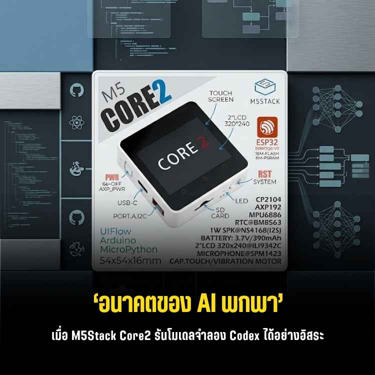 แปลง M5Stack Core2 เป็นคีย์บอร์ดคุม AI โคลน Codex Micro สุดเนียน!