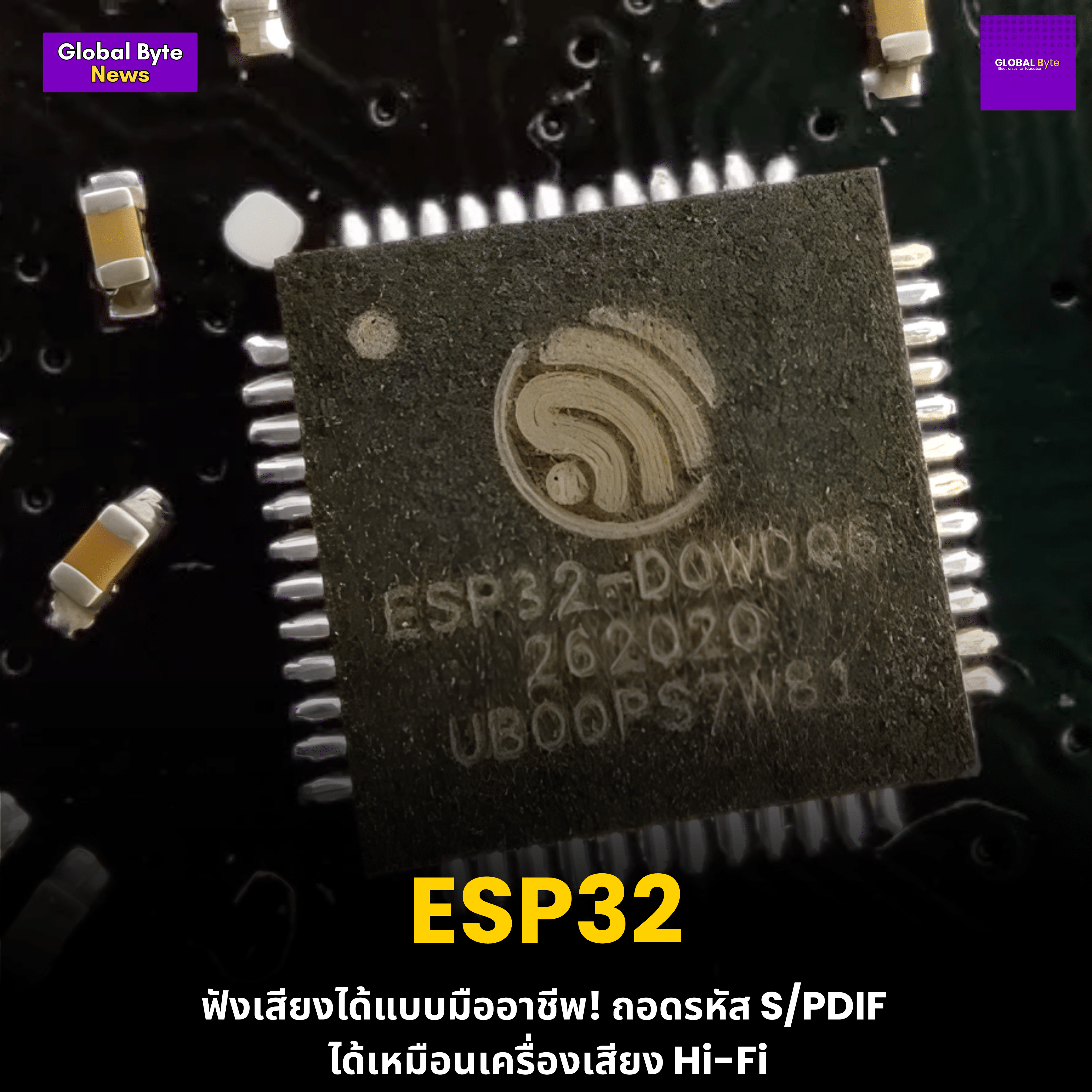 ESP32 ฟังเสียงได้แบบมืออาชีพ! ถอดรหัส S/PDIF ได้เหมือนเครื่องเสียง Hi-Fi - บริษัท โกลบอลโทรนิค อินเตอร์เทรด จํากัด