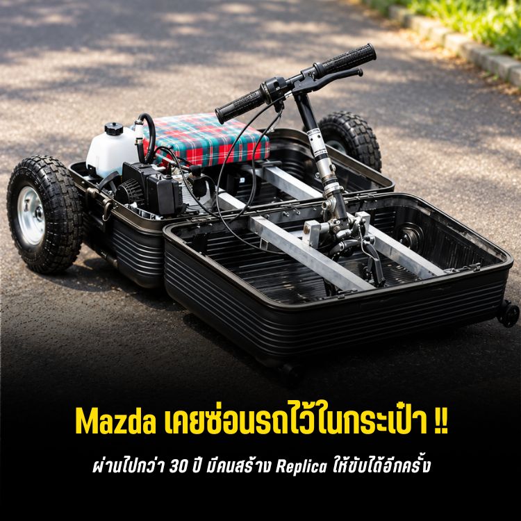 Mazda Suitcase Car คืนชีพ: Maker สร้างรถในกระเป๋าให้วิ่งได้จริง
