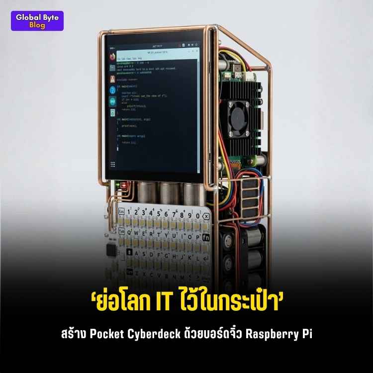 ทำคอมพกพาสุดเท่! ลุยโปรเจกต์ Pocket Cyberdeck ด้วย Raspberry Pi