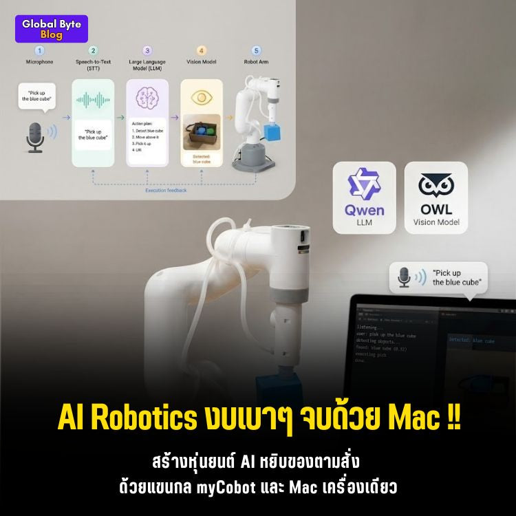 ประกอบแขนกล AI สั่งด้วยเสียง รันออฟไลน์ 100% บน MacBook Air!