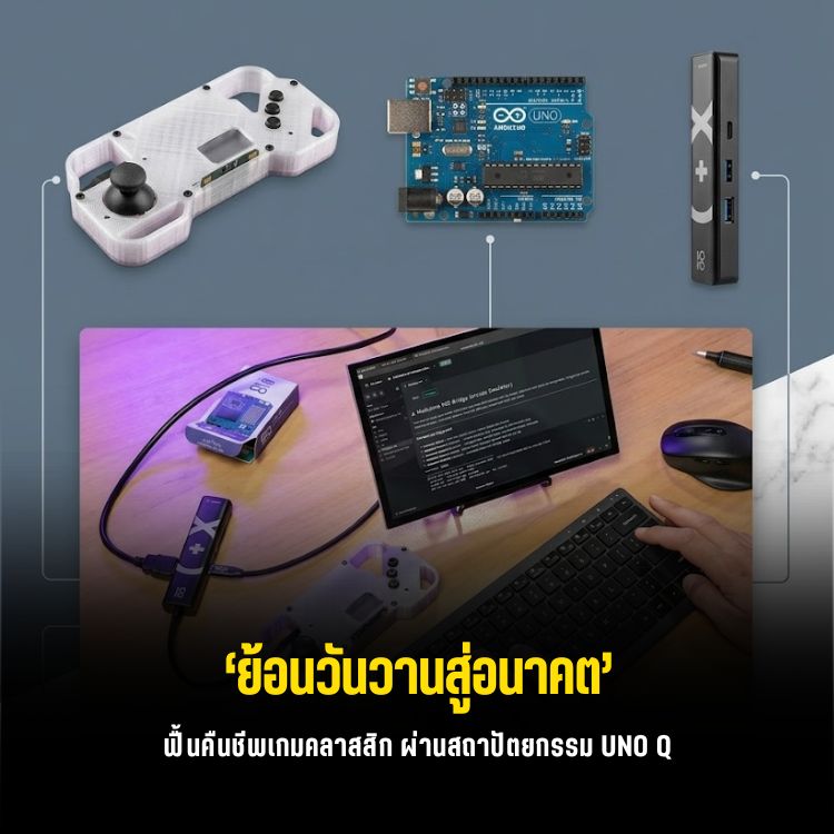 สร้างตู้เกม Retro ด้วย Arduino UNO Q Arcade Bundle ไม่ง้อบัดกรี!