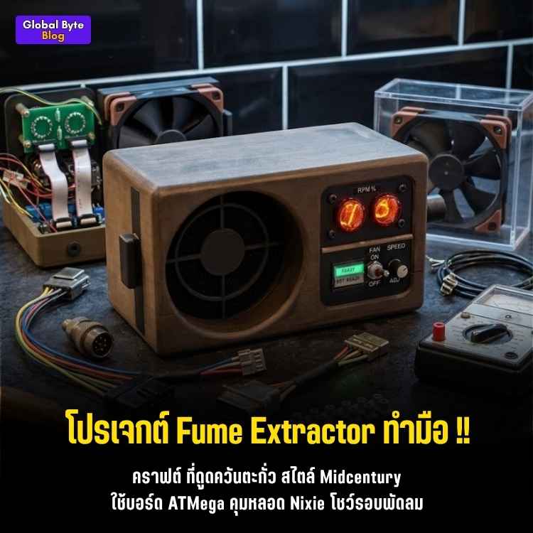 โคตรคลาสสิก! ทำเครื่องดูดควันบัดกรีด้วยหลอด Nixie และ 3D Print ลายไม้
