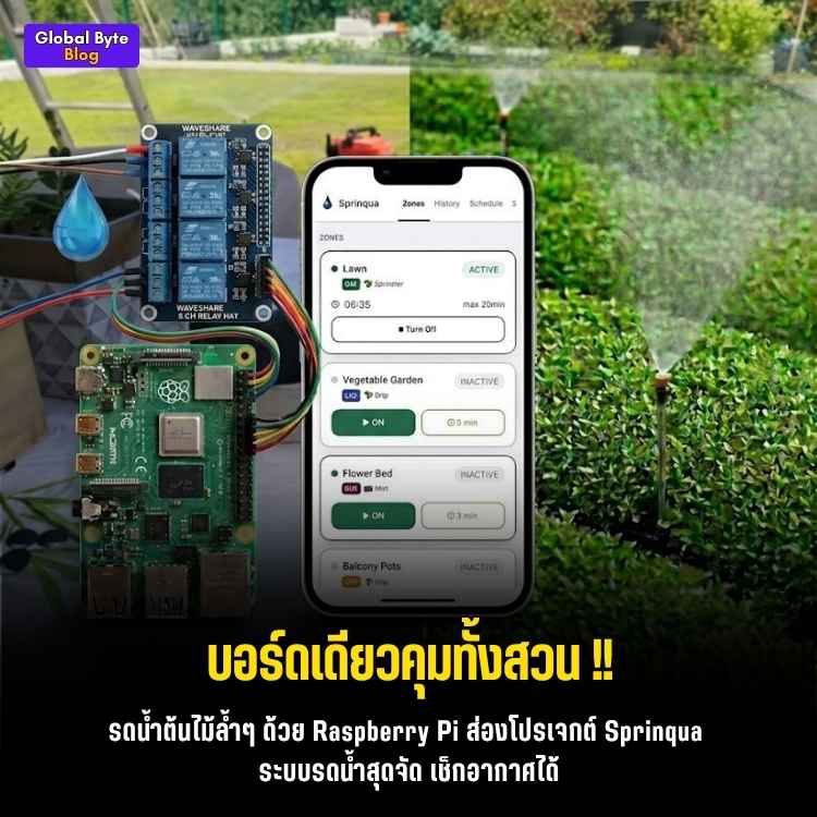 Sprinqua: เปลี่ยน Raspberry Pi เป็นระบบรดน้ำอัจฉริยะ (No Cloud, No Subscription!)
