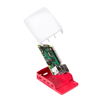 ส่วนประกอบเคส Raspberry Pi 4 สีแดงขาว (ชิ้นบนและล่าง)