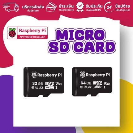 Official Micro SD Card A2 Class Raspberry Pi - บริษัท โกลบอลโทรนิค อินเตอร์เทรด จํากัด
