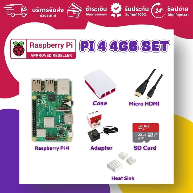 Official Raspberry Pi 4 4GB Set - บริษัท โกลบอลโทรนิค อินเตอร์เทรด จํากัด