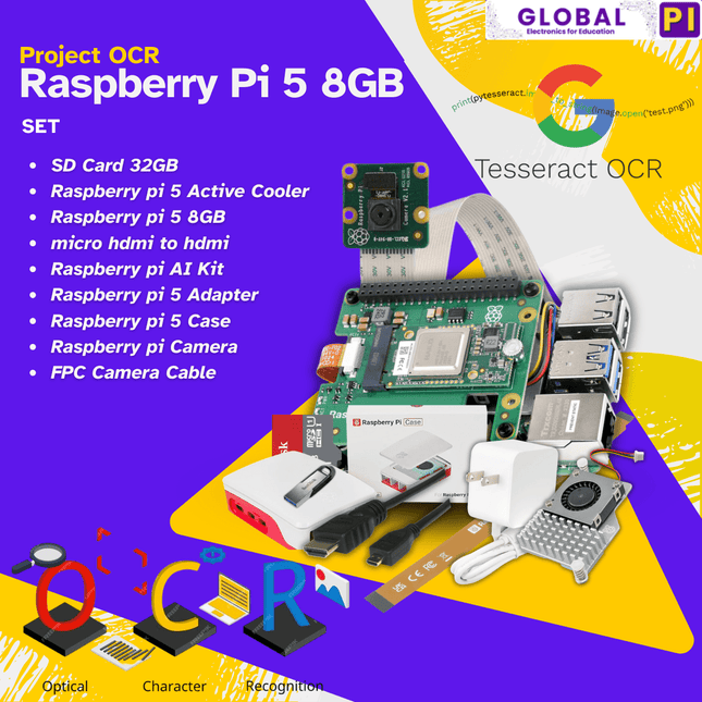 Project OCR Raspberry Pi 5 8GB - บริษัท โกลบอลโทรนิค อินเตอร์เทรด จํากัด
